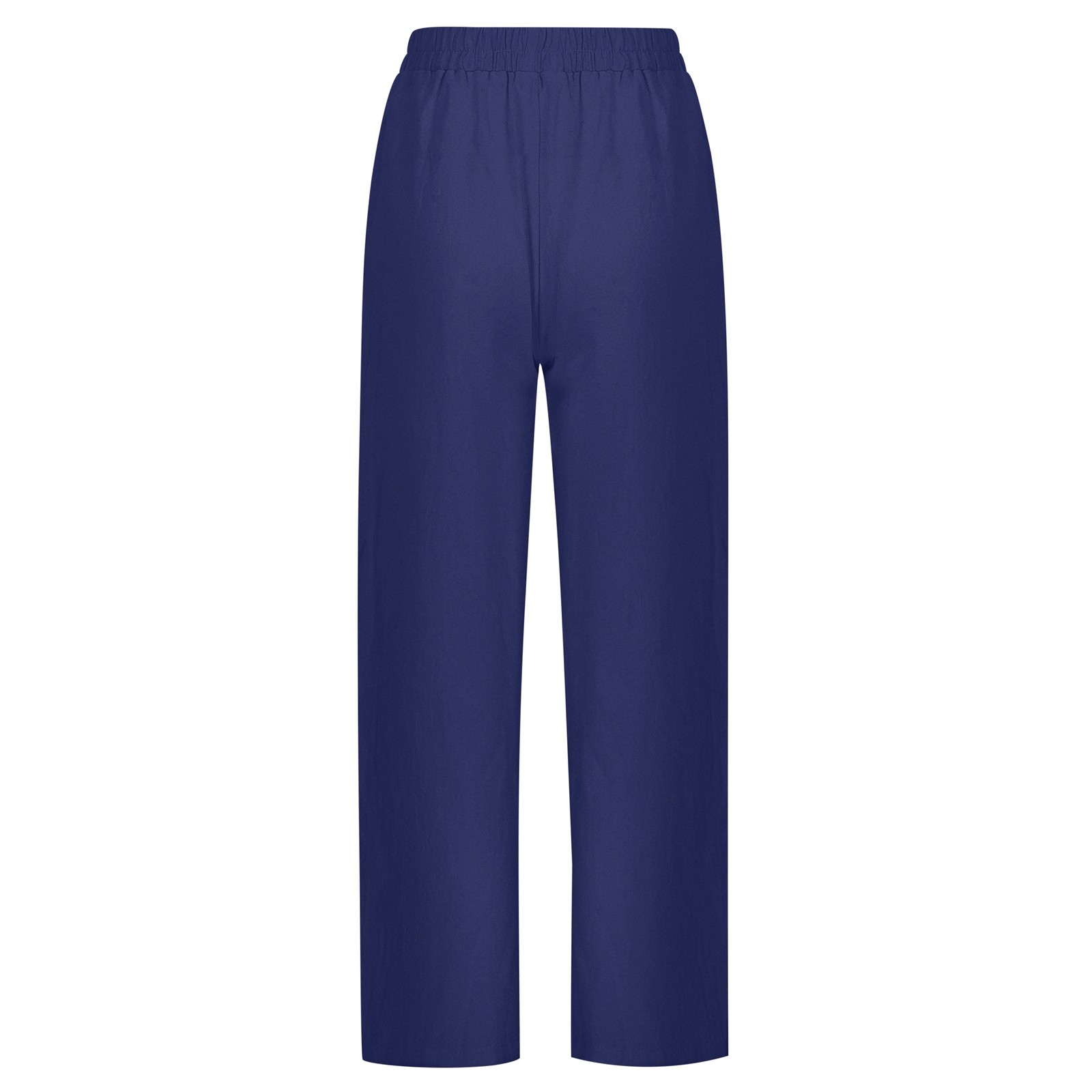 thumbnail image 5 of Pantalones elásticos de lino de cintura alta para mujer, informales: pantalones ligeros de verano para hacer ejercicio, 5 of 8